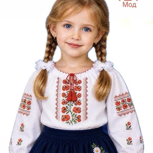 Вышиванка Надийка (98-116) ND1566-121 white (деми) Надийка ND1566-121 white
