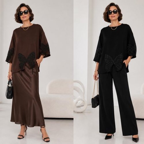 Блузка Saint Wish (2XL-3XL) F7200 brown (деми) Saint Wish F7200 brown