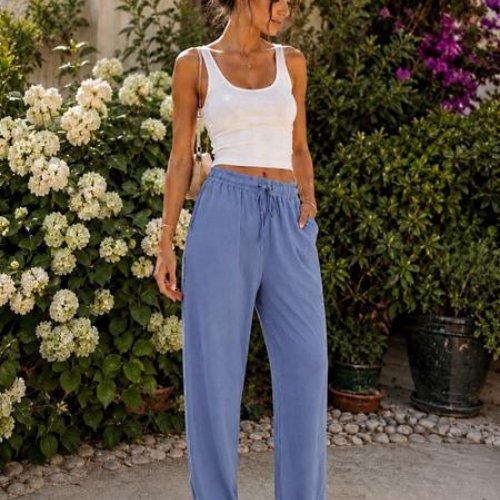 Штаны спорт Loren (42-56) 605 l.blue (деми) Loren 605 l.blue