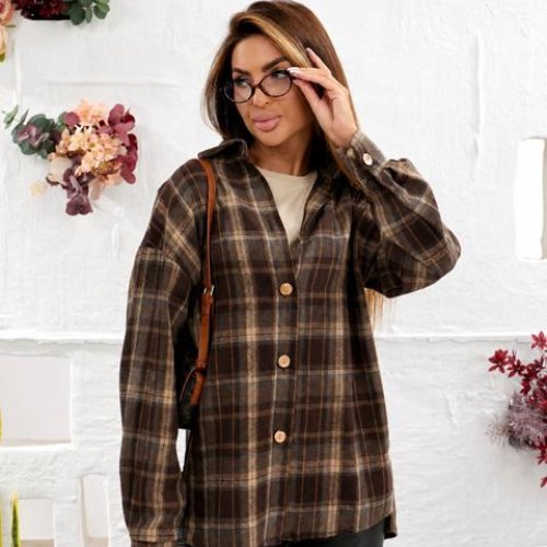 Рубашка Loren (42-56) 759 brown (деми) Loren 759 brown