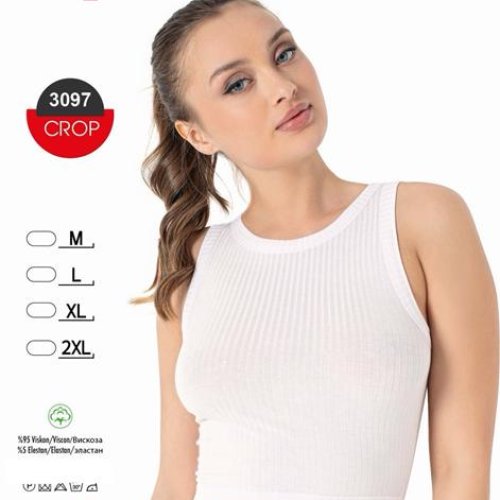 Топ Trikotag (M-2XL) 3097 white (лето) Trikotag 3097 white