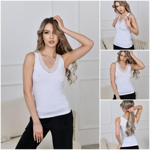 Майка Trikotag (S-2XL) 3008 white (лето) Trikotag 3008 white