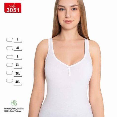 Майка Trikotag (S-3XL) 3051 white (лето) Trikotag 3051 white