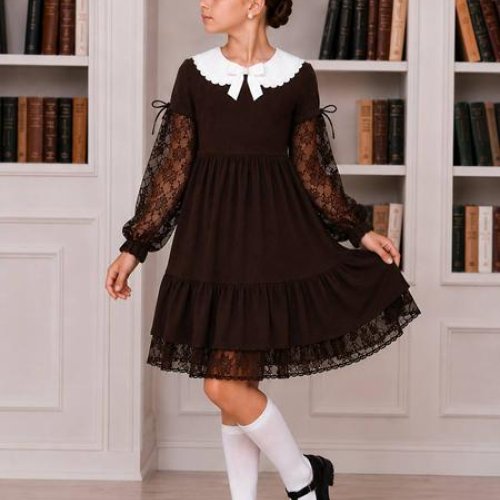 Платье Alisa Brand (128-152) 710-1523 brown (деми) Alisa Brand 710-1523 brown