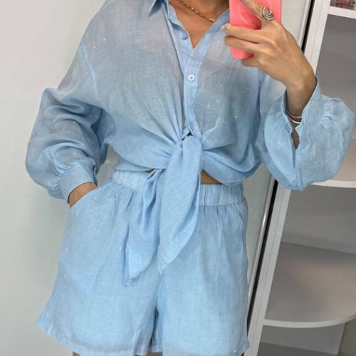 Костюм Lora (M-XL) LR1702 l.blue (лето) Lora LR1702 l.blue