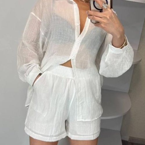 Костюм Lora (M-XL) LR1704 white (лето) Lora LR1704 white