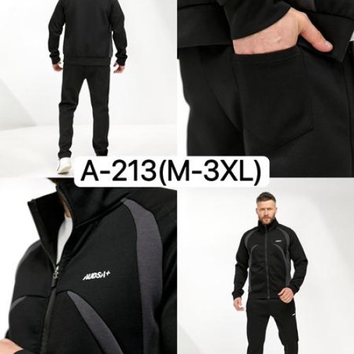 Костюм спорт Ale-Ate (M-3XL) A213 black (лето) Ale-Ate A213 black