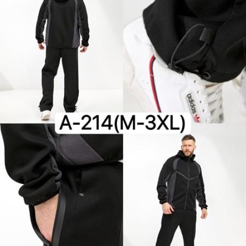 Костюм спорт Ale-Ate (M-3XL) A214 black (лето) Ale-Ate A214 black