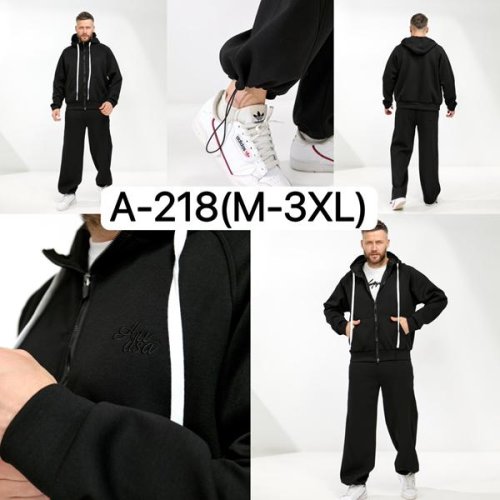 Костюм спорт Ale-Ate (M-3XL) A218 black (лето) Ale-Ate A218 black