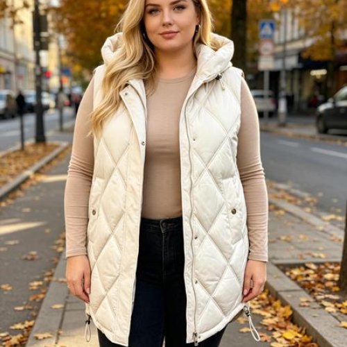 Жилетка Jacket (52-60) 6605 milk (деми) Jacket 6605 milk