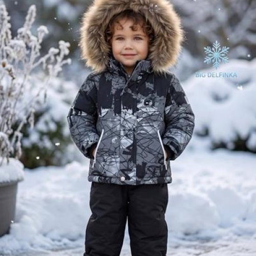 Костюм Delfinka (86-110) 7710 d.grey (зима) Delfinka 7710 d.grey
