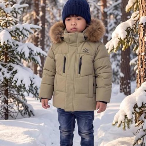 Куртка Delfinka (92-116) HM611 beige (зима) Delfinka HM611 beige