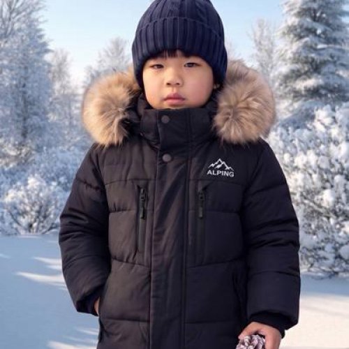 Куртка Delfinka (92-116) HM611 black (зима) Delfinka HM611 black
