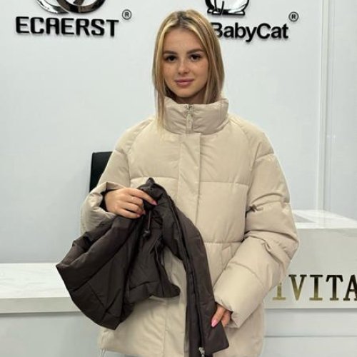 Пуховик Yafeier (M-2XL) 6052 beige (зима) Yafeier 6052 beige