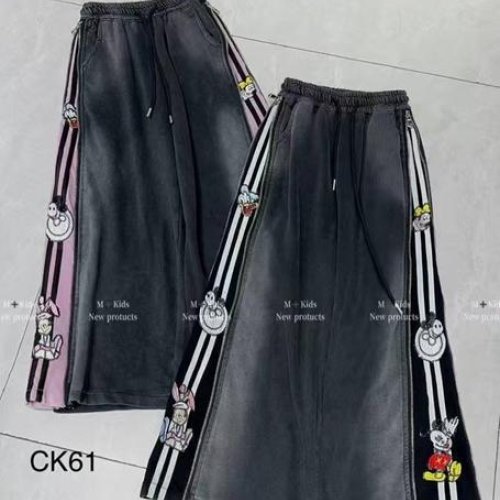 Штаны спорт Delfinka (120-170) CK61 d.grey-pink (деми) Delfinka CK61 d.grey-pink