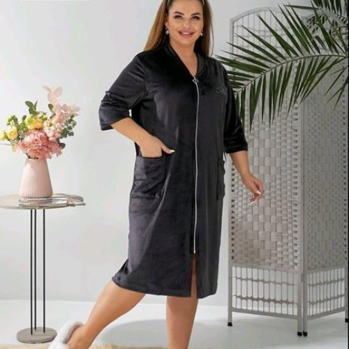 Халат Romeo life (50-64) 1020-15 d.grey (деми) Romeo life 1020-15 d.grey