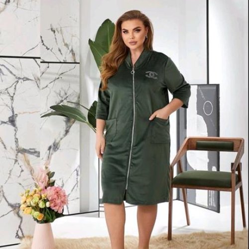 Халат Romeo life (50-64) 1020-4 khaki (деми) Romeo life 1020-4 khaki