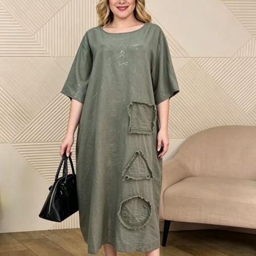 Платье Romeo life (52-58) 10799 khaki (лето) Romeo life 10799 khaki