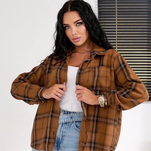 Рубашка Romeo life (42-48) 899-7 brown (деми) Romeo life 899-7 brown