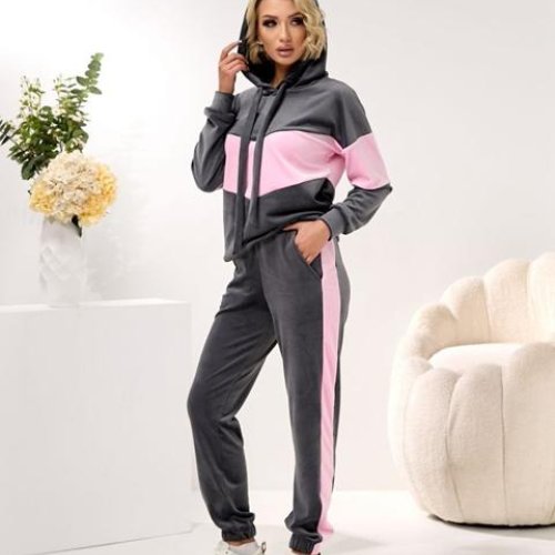Костюм спорт Loren (42-56) 885 d.grey-pink (деми) Loren 885 d.grey-pink